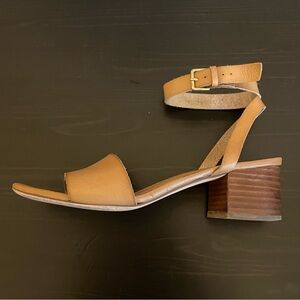 J.Crew Tan Leather Ankle Strap Sandals